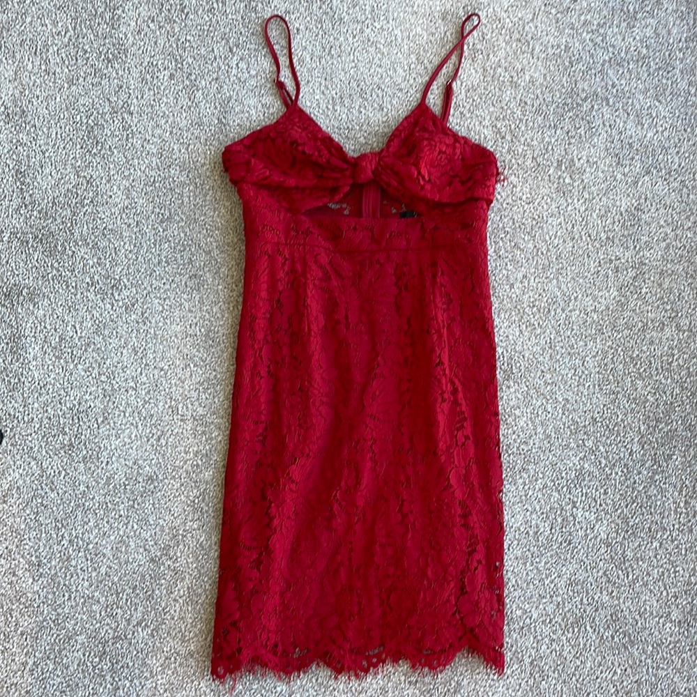 COPY - Red forever 21 lace cut out dress